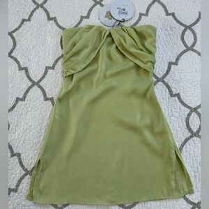 Princess Polly Sage Green Irena Strapless Mini Dress Women’s size 2